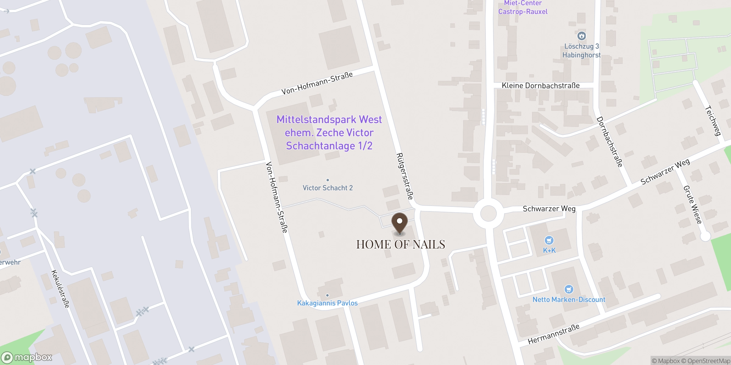 Karte mit Standort von Home of Nails